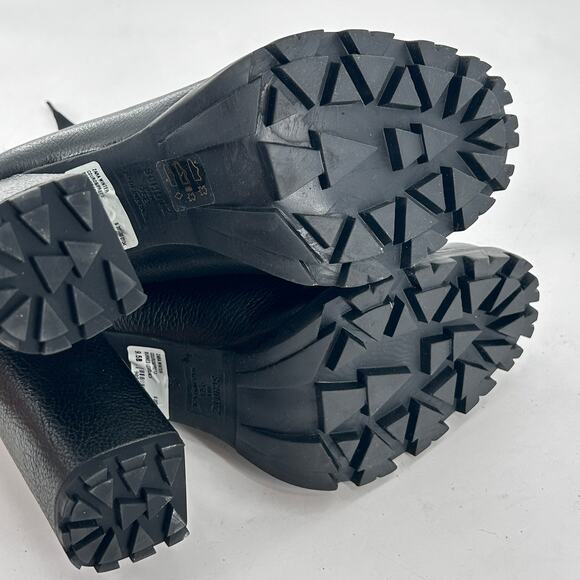 Schutz Zhara Lace Combat Boots 8 Black NWOT Sherpa Shearling Ankle Booties Zara - Picture 4 of 9